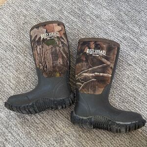 RedHead Kids' Brown Camo Waterproof Rain Boots
